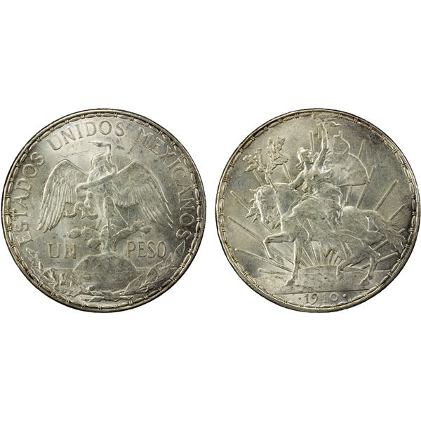 MEXICO: Estados Unidos, AR peso, 1910, Unc