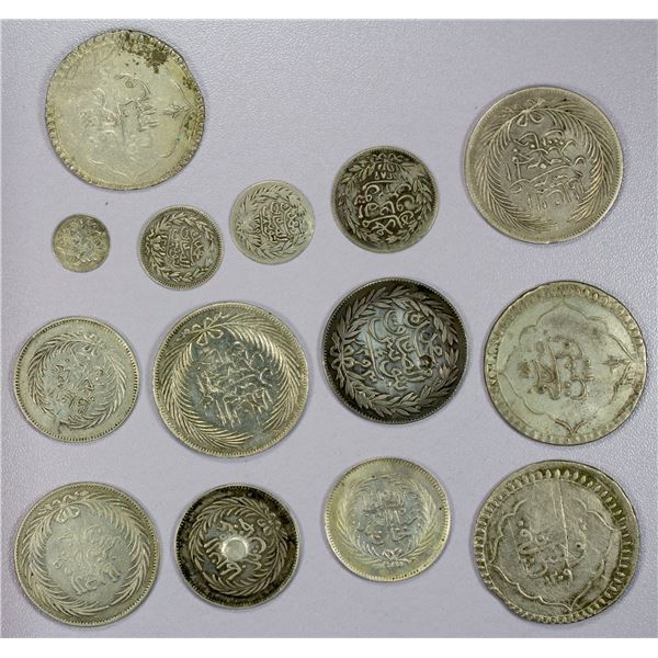 ISLAMIC: TUNIS: LOT of 14 silver coins
