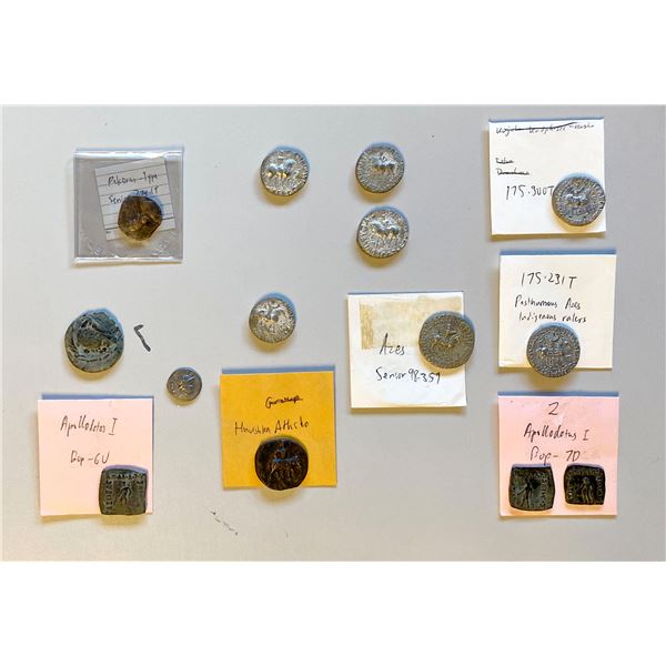 INDIA: INDO-GREEK: LOT of 14 coins