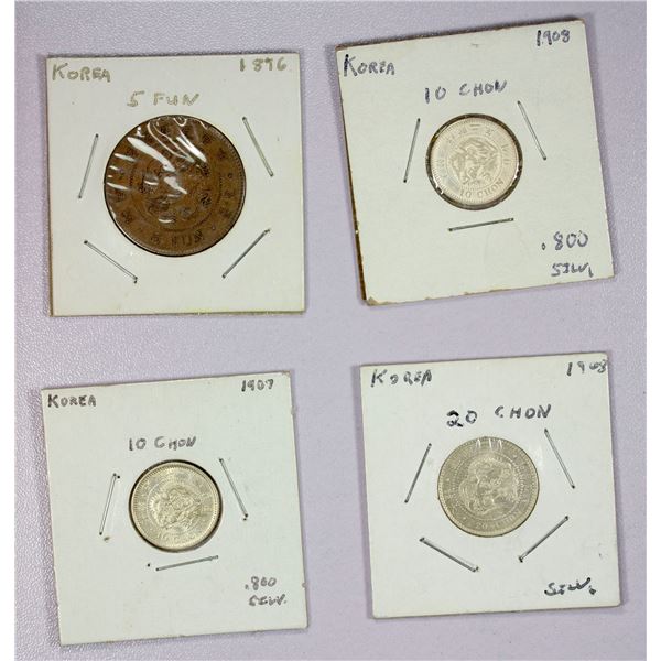 ASIA: Korea, LOT of 4 coins