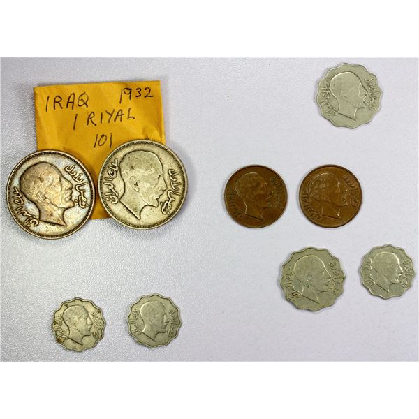 MIDDLE EAST: Iraq, LOT of 9 coins