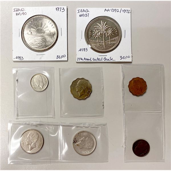 MIDDLE EAST: Iraq, LOT of 8 coins
