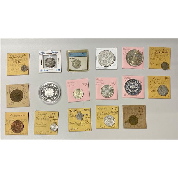 MIDDLE EAST: Yemen, LOT of 17 coins