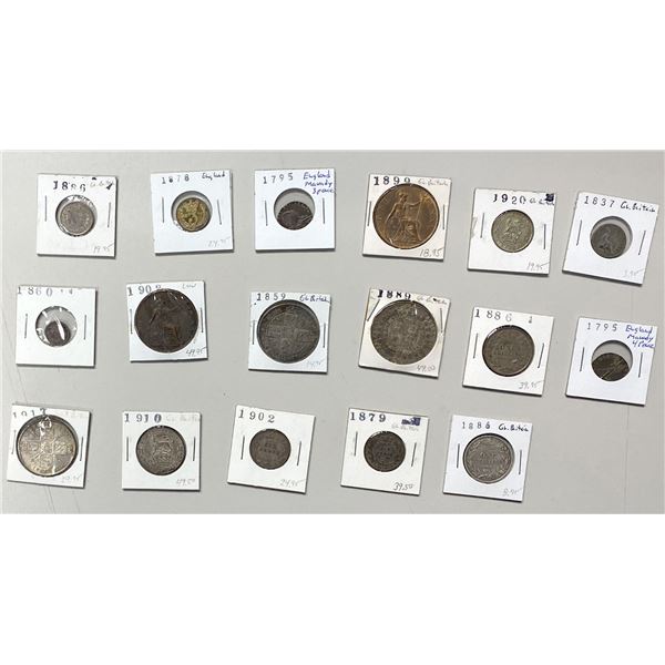 EUROPE: Great Britain, LOT of 17 coins