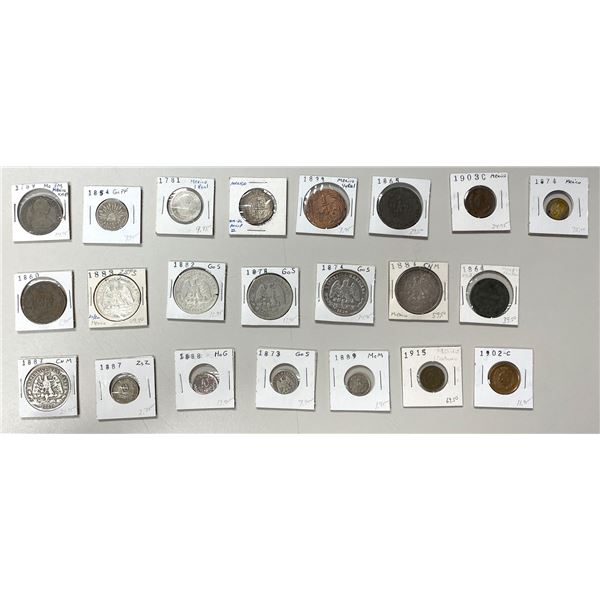 AMERICAS: Mexico, LOT of 22 coins