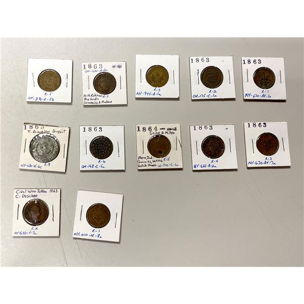 UNITED STATES: LOT of 12 tokens