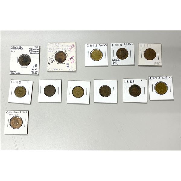 UNITED STATES: LOT of 12 tokens