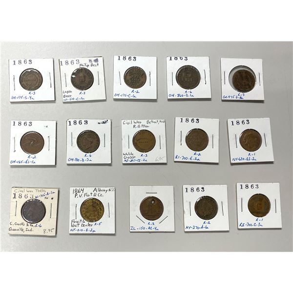 UNITED STATES: LOT of 15 tokens