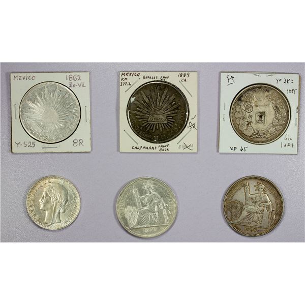 WORLDWIDE: Various, LOT of 6 coins