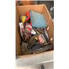 Image 2 : 2 BOXES AND BIN OF WASHERS, TOOLS AND MORE