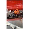 Image 8 : LOT OF AIRLINE, SAW, TOOLBOX WITH CONTENTS AND BRACKETS
