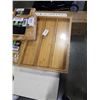 Image 3 : NEW BAMBOO CUTLERY TRAY AND 3 NEW BAMBOO CUTTING BOARD SETS