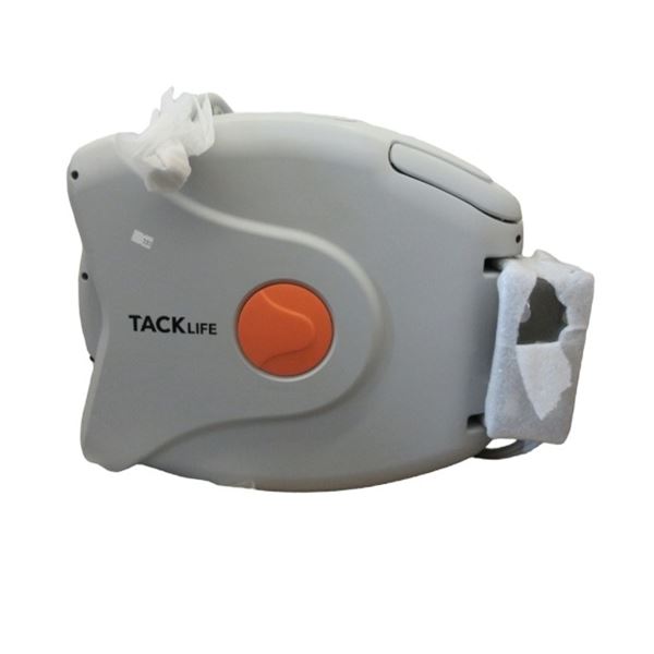 NEW TACKLIFE HOME AND GARDEN HOSE REEL W/ 100FT 1/2 INCH HOSE,NOZZLE, AND SWIVEL WALL MOUNT  - RETAI