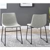 Image 1 : WINMOOR SET OF 2 GREY FAUX LEATHER DINING CHAIRS - RETAIL $431