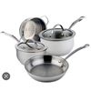 Image 1 : AS NEW MEYER NOUVELLE 6 PIECE STAINLESS COOKWARE SET - RETAIL $399