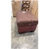 Image 2 : BRAND NEW 2 TONE BROWN MICROFIBER STORAGE OTTOMAN - RETAIL $249