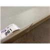 Image 2 : 8' FOLDING TABLE-STAPLES BRAND. HAS ONE SLICE ON THE SIDE BUT OTHERWISE GOOD CONDITION
