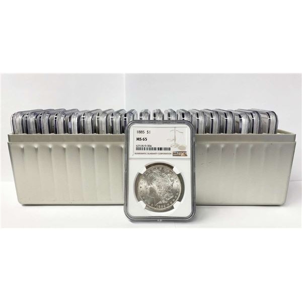 NGC Mixed Date/Mint Mark Morgan Silver Dollars MS65 (20-coins)