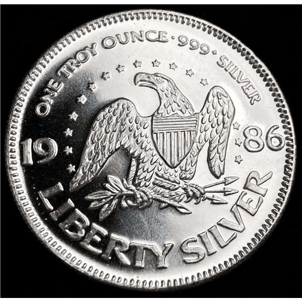 1986 A-Mark "Life Liberty Happiness" Proof 1 ozt .999 Silver