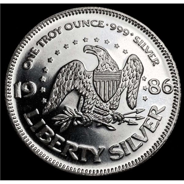 1986 A-Mark "Life Liberty Happiness" Proof 1 ozt .999 Silver