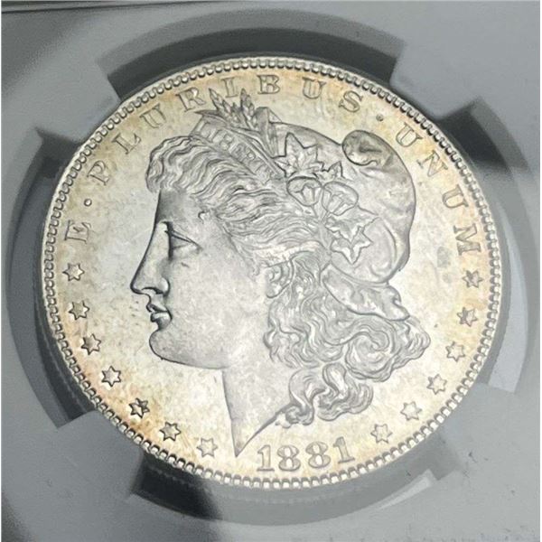 Premium Quality 1881-S Morgan Silver Dollar MS65 NGC