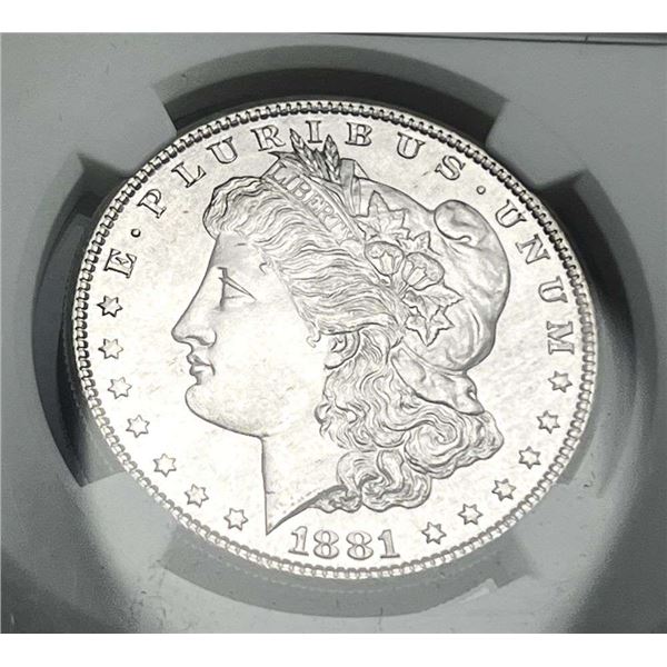 Premium Quality 1881-S Morgan Silver Dollar NGC MS66