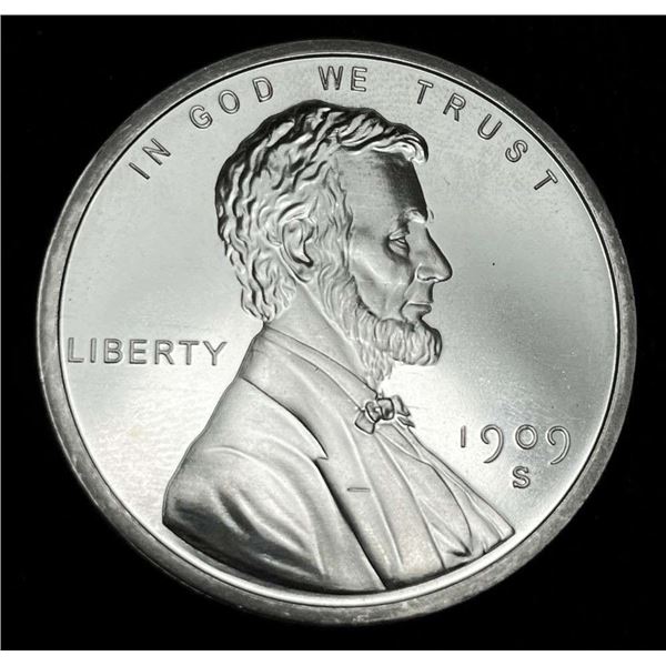 1909-S Lincoln VDB Wheat Cent Design Proof 1 ozt .999 Silver