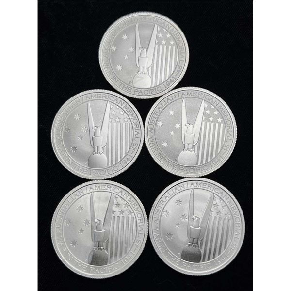 (5) WW2 2013 War In The Pacific 1/2 ozt Commemorative .999 Silver