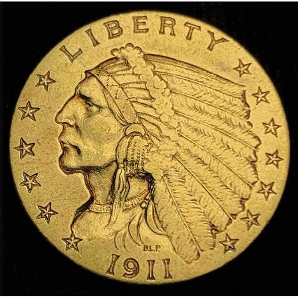 1911 Gold $2.50 Indian Head VF