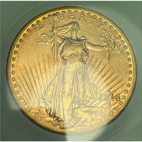 1914-D Saint Gaudens $20 Gold MS66