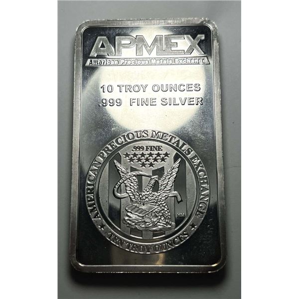 Apmex 10 ozt .999 Silver Bar