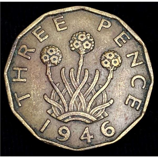 1946 Great Britain 3 Pence Key Date