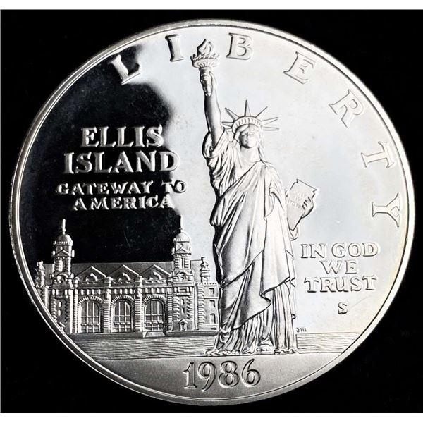 1986-S State Of Liberty Ellis Island Proof Silver Dollar
