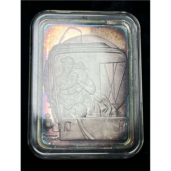 Spotlight Rainbow Toning 1925 "The Ride Home" Norman Rockwell 1 ozt Silver Bar