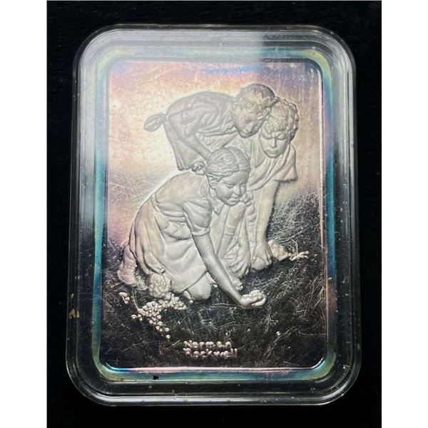 Spotlight Rainbow Toning "Peewee Liberation" 1939 Norman Rockwell 1 ozt Silver Bar