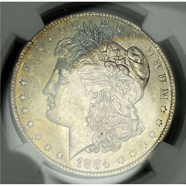 Monster Rainbow 1884-O Morgan Silver Dollar NGC MS64