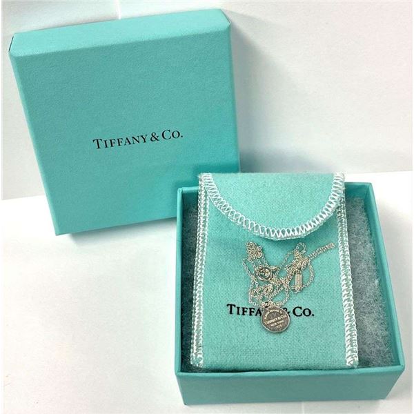 Tiffany & Co. Round Tag Necklace .925 Sterling Silver