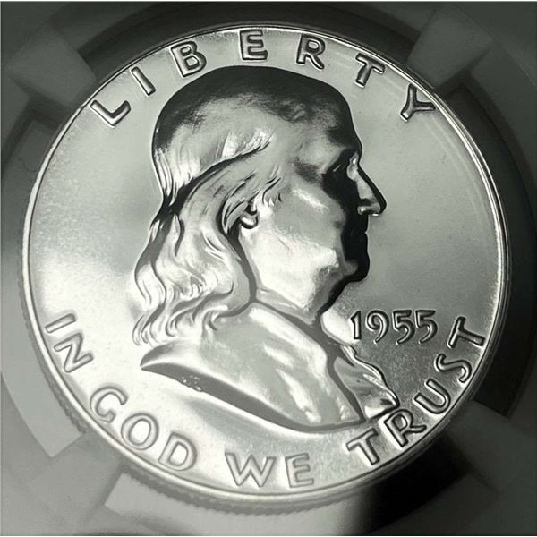1955 Franklin Silver Half Dollar NGC PF68