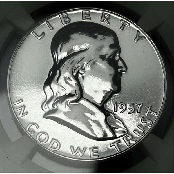 1957 Franklin Silver Half Dollar NGC PF68