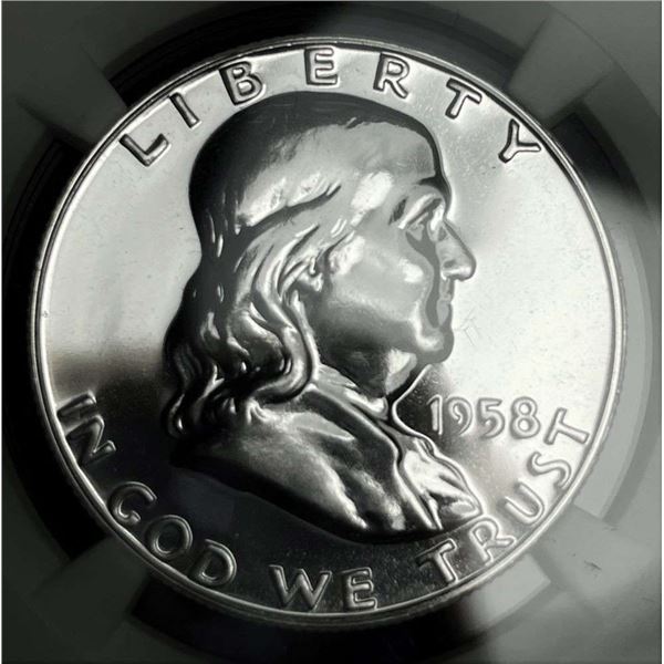 1958 Franklin Silver Half Dollar NGC PF68
