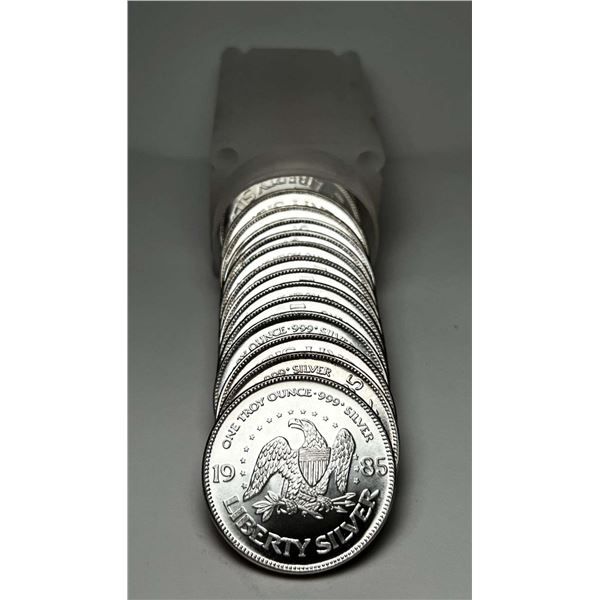 Roll (20-coins) 1985 A-Mark "Life Liberty Happiness" Proof 1 ozt .999 Silver