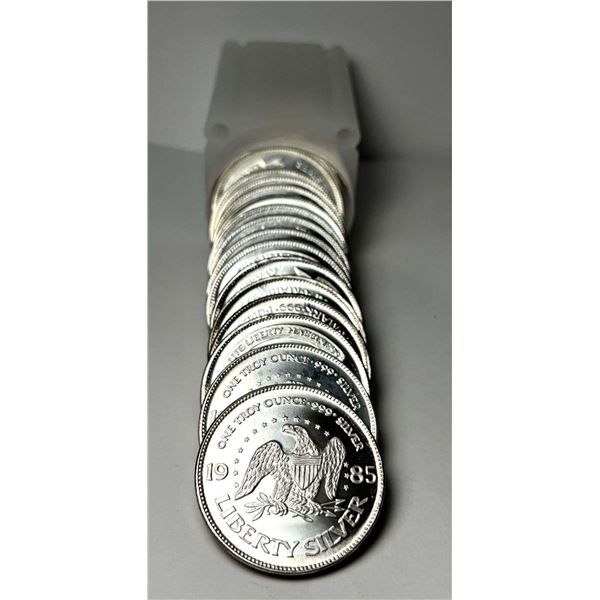 Roll (20-coins) 1985 A-Mark "Life Liberty Happiness" Proof 1 ozt .999 Silver