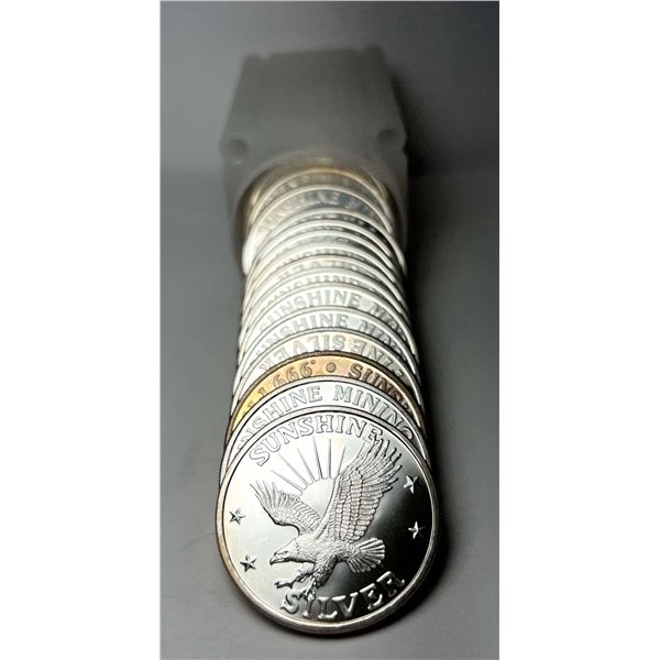 Roll (20-coins) Vintage Sunshine Mining Proof 1 ozt .999 Silver