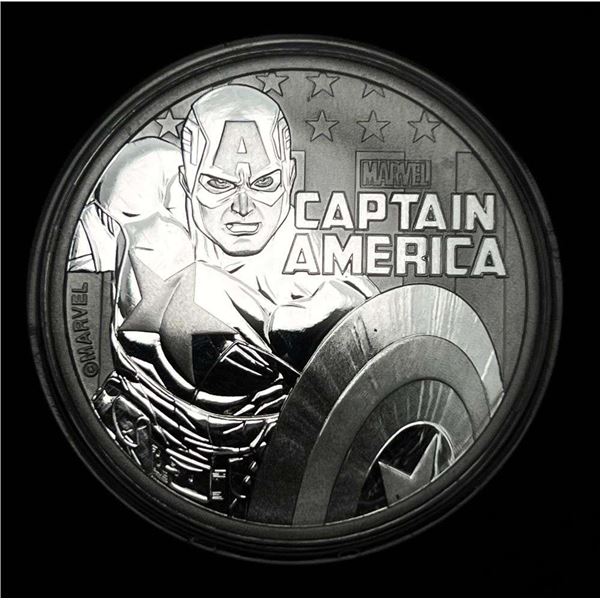 2019 Tuvalu $1 Marvel Captain America 1 ozt .9999 Silver