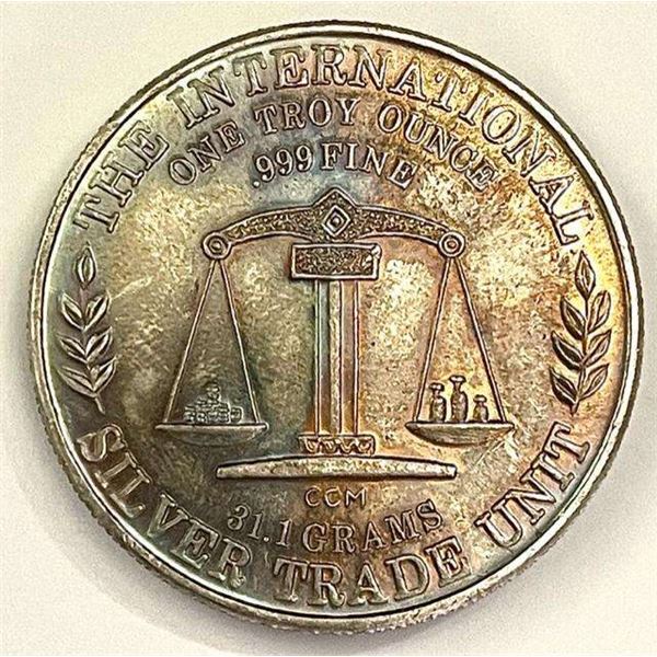 "America America" Toned 1 ozt .999 Silver Trade Unit