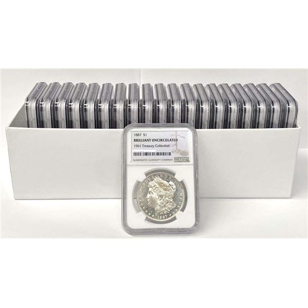 Box (20-coins) 1887-P Morgan Silver Dollar PL NGC BU