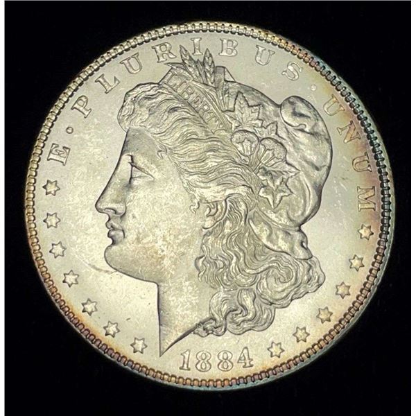 Nice Toning 1884 Morgan Silver Dollar MS64