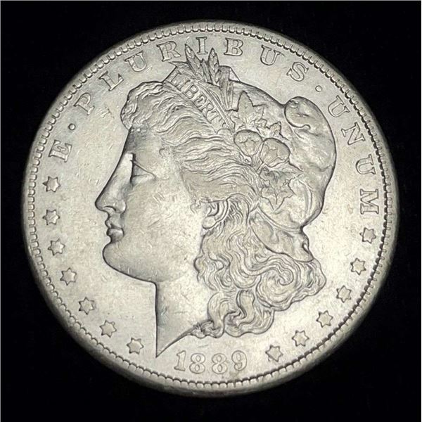 1889-S Morgan Silver Dollar AU53 Details