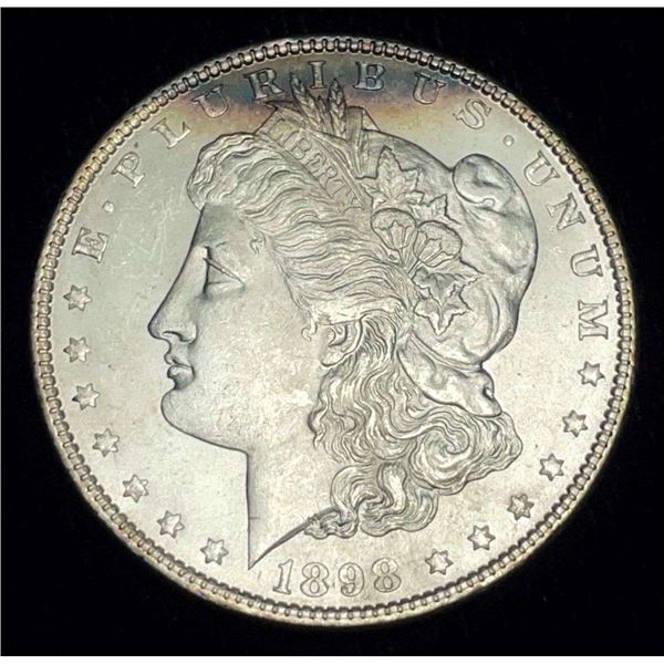 Nice Toning 1898 Morgan Silver Dollar MS63