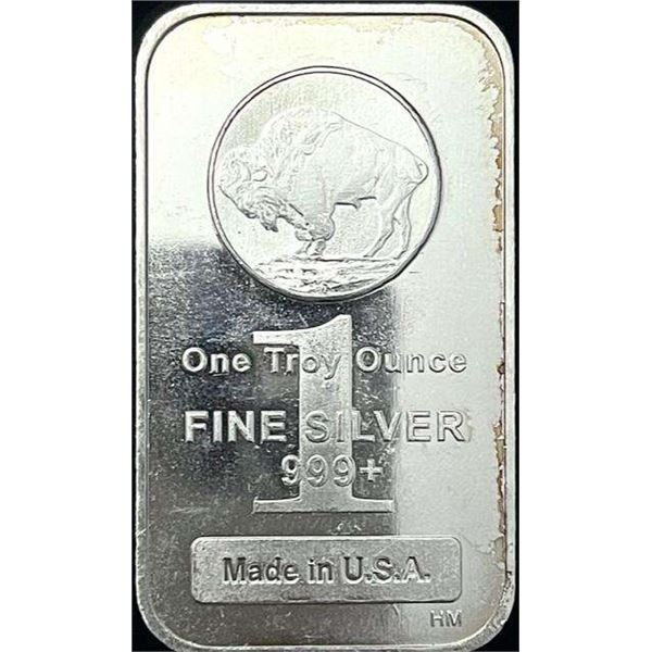 Highland Mint Buffalo Bison 1 ozt .999 Silver Bar